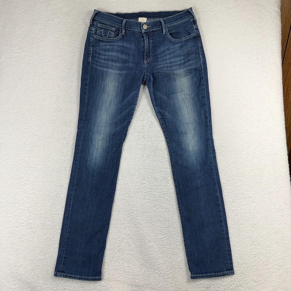 True Religion Jeans Women's Audrey Slim 29 (32x31) Blue Stretch USA Made Logo